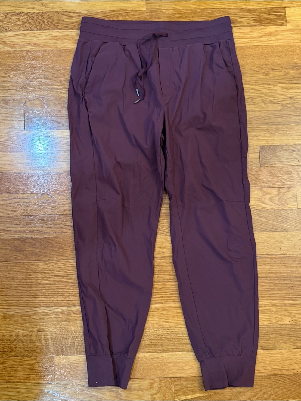 CRZ Yoga Lightweight Workout Joggers Dark Maroon Red/Purple - Size XL (14)